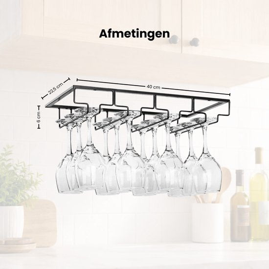 Ophangrek Wijnglazen - glazen - Rijen - Wijnglazenhouder