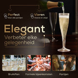 Plastic Champagneglazen - 120 Stuks - Gouden en Zilveren Glitter - Voor Bruiloften, Verjaardagen & Feesten, 135ml - Herbruikbaar