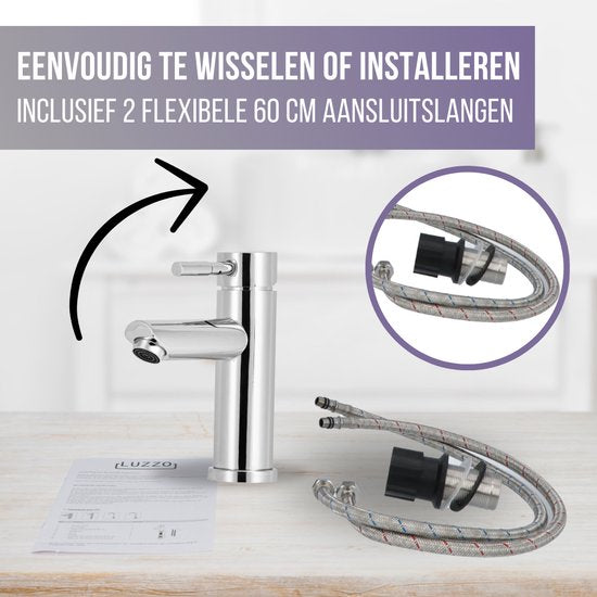 Luzzo® Como - RVS Wastafelkraan Laag