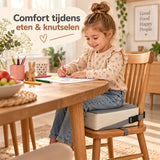Stoelverhoger Kind – Zitverhoger voor Eetkamerstoel – 32 x 32 x 8 cm – Booster Seat met Verstelbare Riemen – Afneembare Hoes – Zitkussen voor aan Tafel