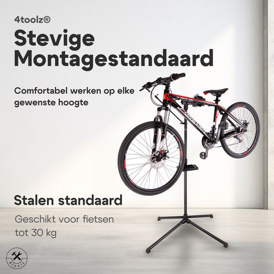 4toolz® Stevige Fiets Reparatiestandaard - 30kg max - Zwart