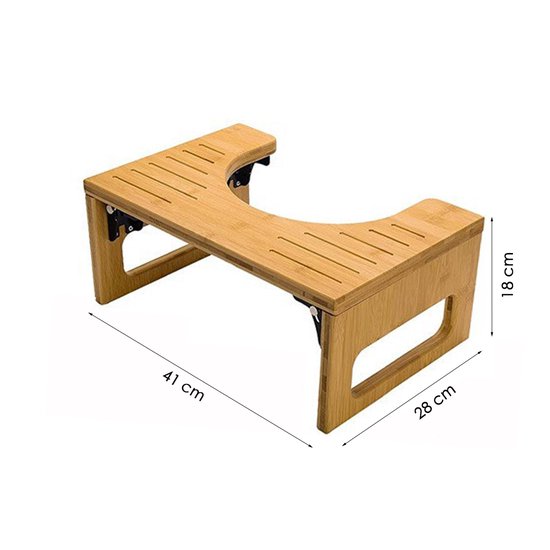 Toiletkrukje Bamboe - Krukje WC - Betere Houding - Inklapbaar Ontwerp - 1x1x1 cm - Meerkleurig