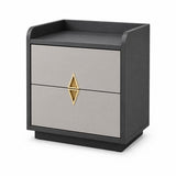 Modern nachtkastje met lade – Luxe nachtkast zwart-grijs – Nachtkastje 53 cm – Stijlvolle nachttafel voor slaapkamer