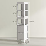 Badkamerkast - Kolomkast 2 lades en 3 planken 30x30x141 cm - Wit
