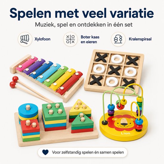 - Tangram - Houten speelgoed - 3 - Educatief - Vanaf 3 Jaar