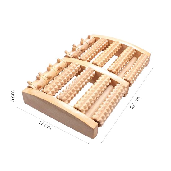 Houten Voetroller - 27 x 17 x 5 cm - Voetmassage Roller Apparaat - Voet Massage Roller