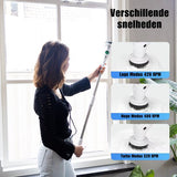 Lodgy® Elektrische Schoonmaakborstel - Schoonmaakborstel - Schrobber met Steel - Schrobmachine - Schrobborstel - Wasborstel met Telescopische Steel - 7 Opzetstukken