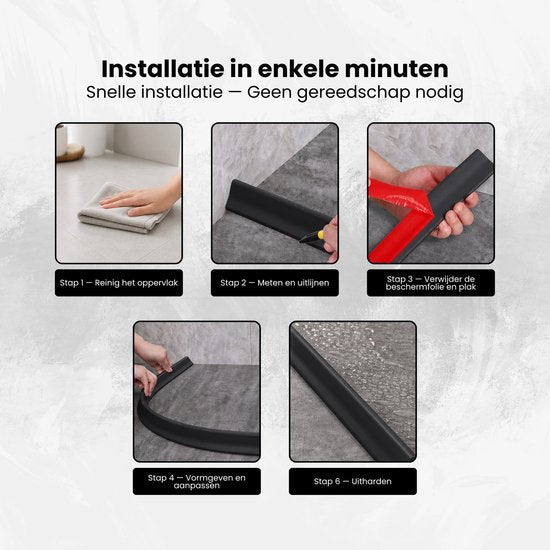 Waterkering - Siliconen - 1 Meter - Zelfklevende Kitrand - Waterdrempel - Douche dorpel