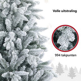 Homcom Kerstboom 180 cm met Sneeuw - Metalen standaard - Wit