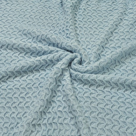 Zachte en Warme Deken - Blauw - 100% Acryl - 130x160 cm - Lichtgewicht met Stijlvolle Franjes - Ideaal als Sprei, Plaid, Woondeken, Bankkleed of Sierdeken
