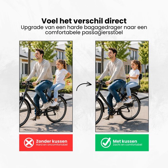 Bagagedrager Kussen – Zwart Fietszitje voor Extra Comfort en Eenvoud