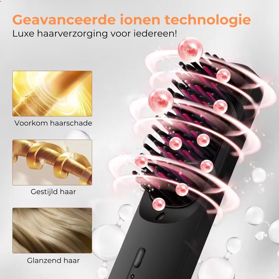Elektrische Stijlborstel 2.0 - Warmteborstel - Haarborstel - Stijltang - Draadloos - 2024 Model