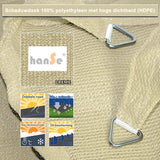 HanSe® Schaduwdoek Rechthoek Waterdoorlatend 5x7 m Zonnedoek