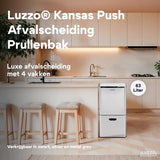 Luzzo Kansas Push Afvalscheidingsprullenbak 63 liter 3 bakken