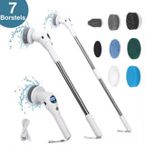 Lodgy® Elektrische Schoonmaakborstel - Schoonmaakborstel - Schrobber met Steel - Schrobmachine - Schrobborstel - Wasborstel met Telescopische Steel - 7 Opzetstukken