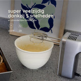 Safecourt Kitchen - Handmixer 450W – 10 Snelheden met Turbofunctie – Inclusief Deeghaken, Kloppers en Opbergbasis