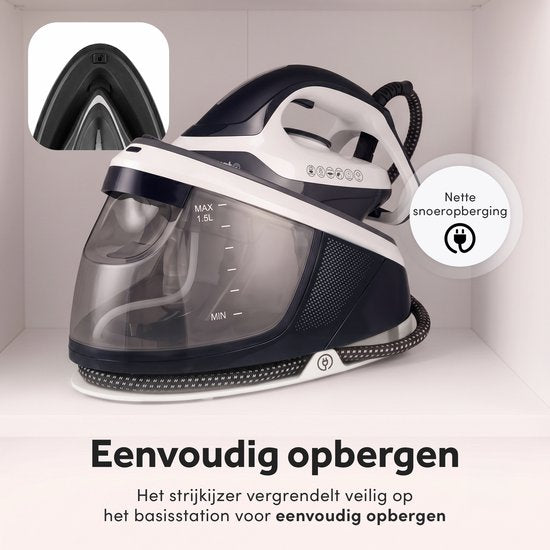 Carewat Stoomstrijkijzer met Stoomgenerator - Wit - 2200W - 1.5L Uitneembare Watertank - 100 g-min Stoomproductie - Keramische Zoolplaat - 3.0 Bar Stoomdruk - Anti-Oververhitting - Geschikt voor alle stoffen