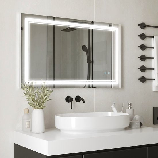 4goodz Badkamerspiegel met LED Verlichting 100x60 cm - 834-389V90