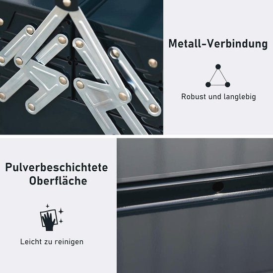 Gereedschapskist Metaal met 5 vakken - zonder gereedschap - Groen