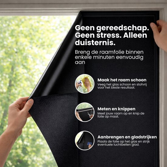 Verduisteringsfolie - Zwart - Raamfolie verduisterend