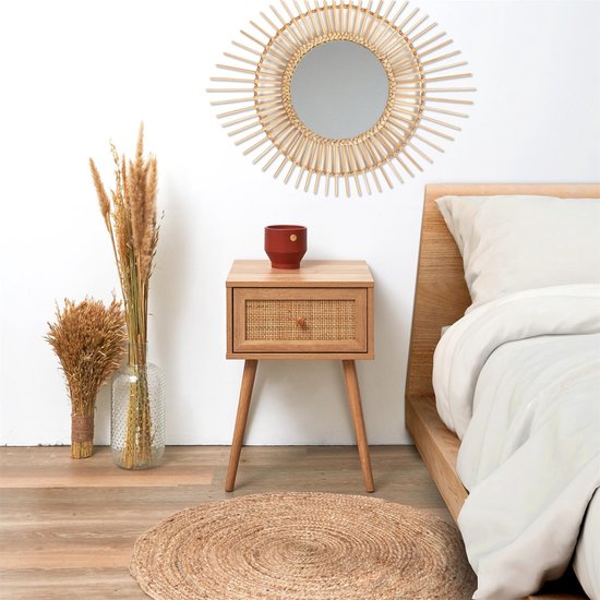 4goodz Nachtkastje Bali Bohemian met lade 39x39x55 cm - Bruin