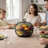 Fruitmand met Vliegenkap - Zwart - Diameter: 22,5 cm - Fruitopberger - Zwarte Fruitmand