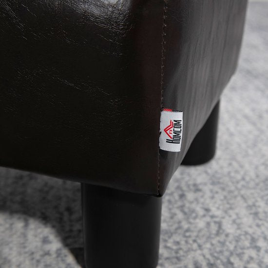 4goodz Hocker met Kunstleer Design - Koffie - 833-666V71
