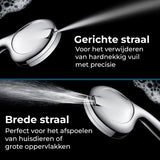 AKSA Home® Douchekop met Slang - Douchekop met Filter - 10 sproeistanden - Regendouche met Hoge Druk - Zilver