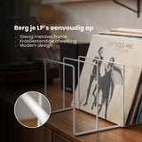 LP Opbergsysteem - Wit - Elpee Opbergrek - Platenrek van Metaal - Opbergrek LP - Vinyl OpbergSysteem - 50 tot 60 Platen - Bordenstandaard