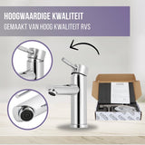 Luzzo® Como - RVS Wastafelkraan Laag