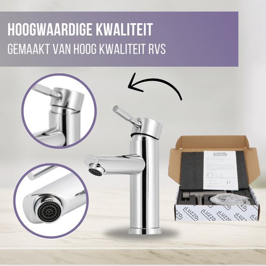 Luzzo® Como - RVS Wastafelkraan Laag