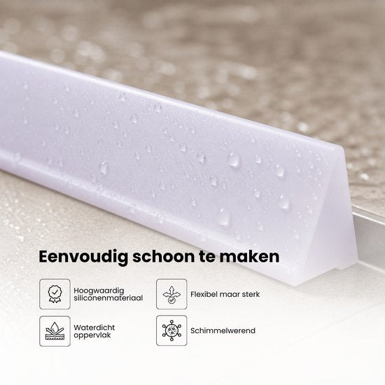 Waterkering - Siliconen - 1 Meter - Zelfklevende Kitrand - Waterdrempel - Douche dorpel