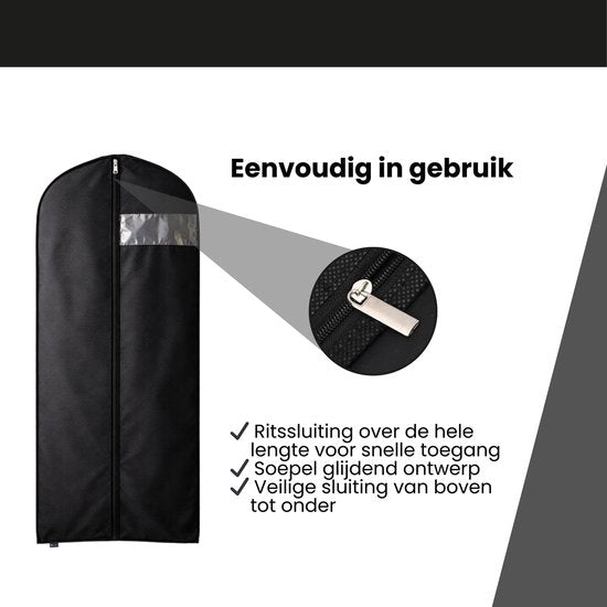 Kledinghoes - 10 stuks - 160x40 - Wit - Kledinghoezen - Kledinghoes Wit - Trouwjurkhoes - Kostumhoes