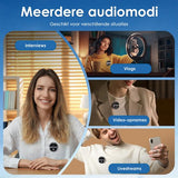 Draadloze Microfoon - 2 Stuks - Geschikt voor iPhone, Android en Camera - Plug & Play - Meter Bereik