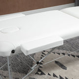 Aluminium Massagetafel Opvouwbaar - hoogte verstelbaar 215x60 cm - Wit