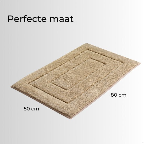 AKSA Home® Badmat 50x80 cm - Douchemat antislip - Badmat antislip - Badkamermat - Vloerkleed - Beige
