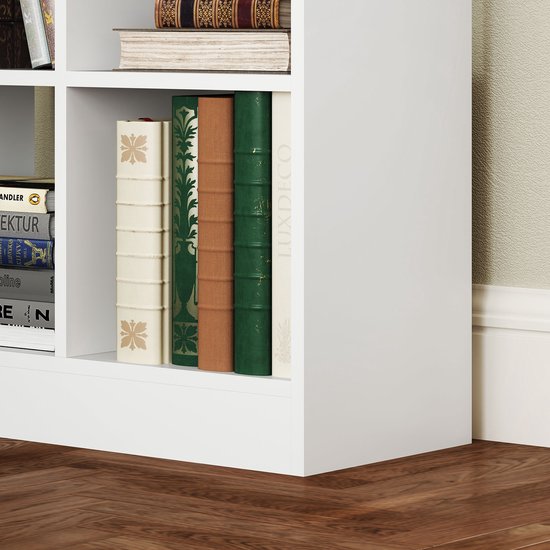 4goodz Boekenkast met 9 vakken en 1 lade - 24x60x158 cm - Wit