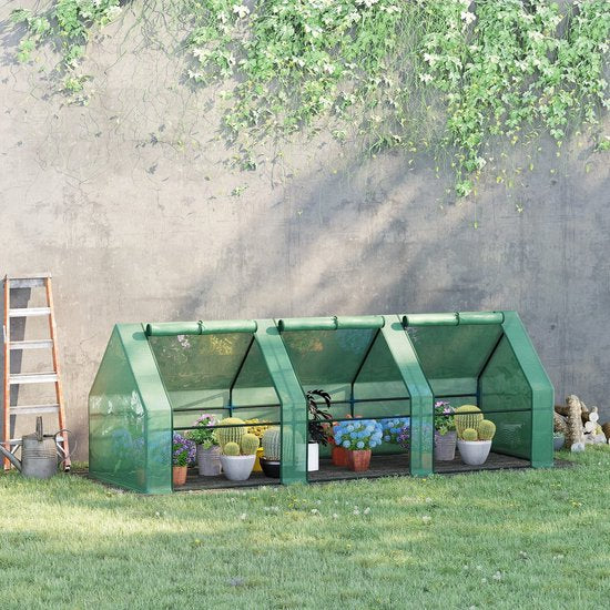 4goodz Kweekkas met Raam 270x90x90 cm - foliekas van staal 01-0469