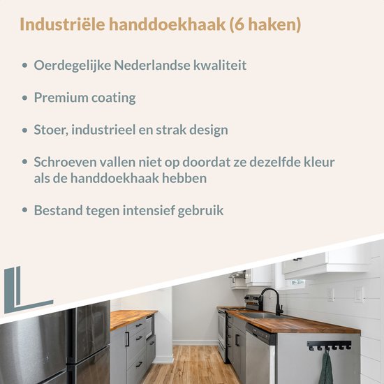 Marcellis - Industriële handdoekhaak - ophanghaak - haken - staal - incl. bevestigingsmateriaal