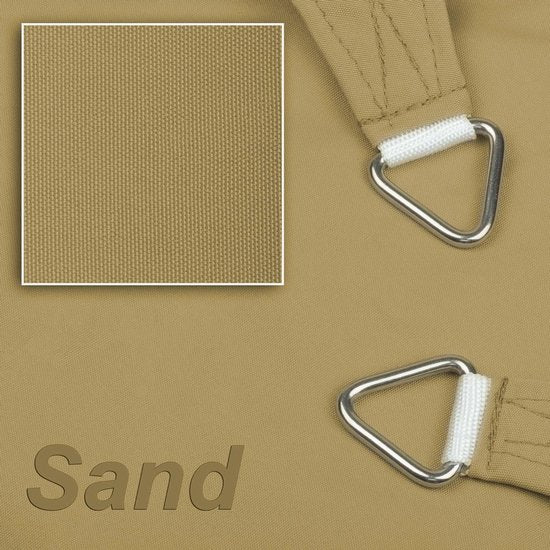 hanSe® Schaduwdoek Driehoek 90° Waterdoorlatend 3x4x5 m Zonnedoek Zand