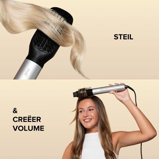 MAE® Airstyler II - Föhnborstel & Krulborstel - Krultang 5 in 1 Multistyler - Hairwrap - Haarstyler - Zilver