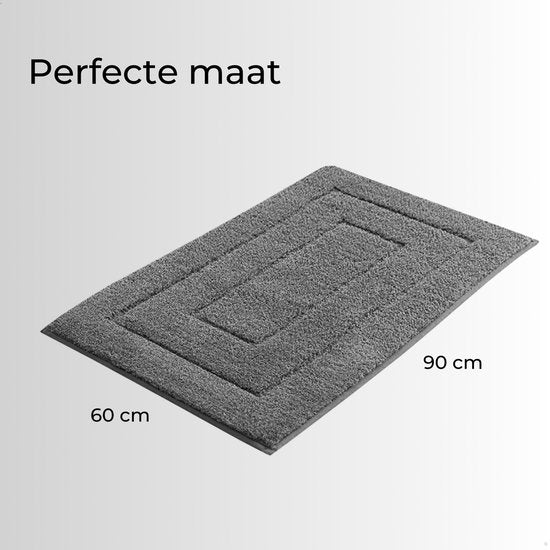 AKSA Home® Badmat 60x90 cm - Douchemat antislip - Badmat antislip - Badkamermat - Vloerkleed - Donkergrijs
