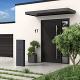 4gardenz® Vrijstaande Brievenbus - Gegalvaniseerd Staand met Slot - Antraciet