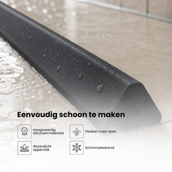 Waterkering - Siliconen - 1 Meter - Zelfklevende Kitrand - Waterdrempel - Douche dorpel