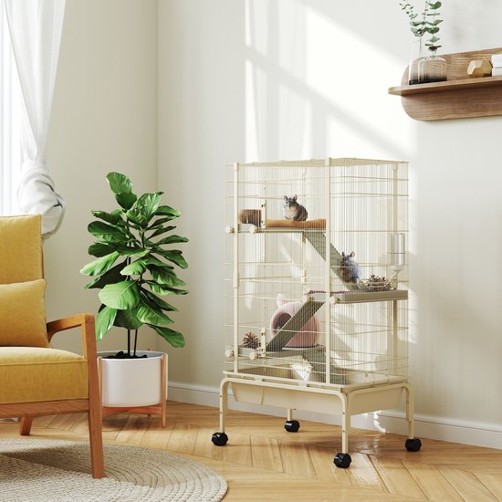Chinchilla en Hamsterkooi met 4 Verdiepingen - 48x88x150 cm