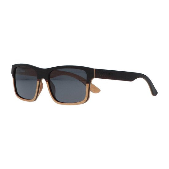 5one® 2-tone - Ebony - Maple-wood Houten zonnebril met Grijze lens