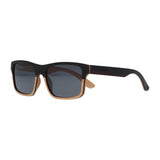 5one® 2-tone - Ebony - Maple-wood Houten zonnebril met Grijze lens