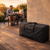 Tuinkussentas - Zwart - 122 x 39 x 55 cm - Tuinkussenhoes - Opbergtas voor Tuinmeubelkussens - Tuinstoelkussentas - Tuinsetkussen Opbergtas - Opberghoes Tuinkussens