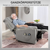Massagestoel met Verwarmingsfunctie met Voetsteun - Zijvak - Stoffen bekleding - Grijs