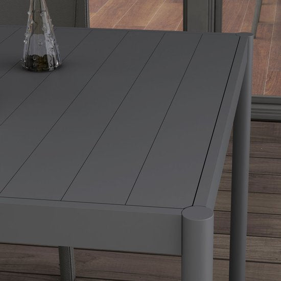 Tuintafel weerbestendig Aluminium - 145 x 90 x 74 cm - Donkergrijs